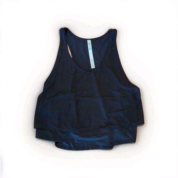 Lululemon Lean In Tank Womens 8 Purple Layered Cropped Active Workout - Picture 1 of 7